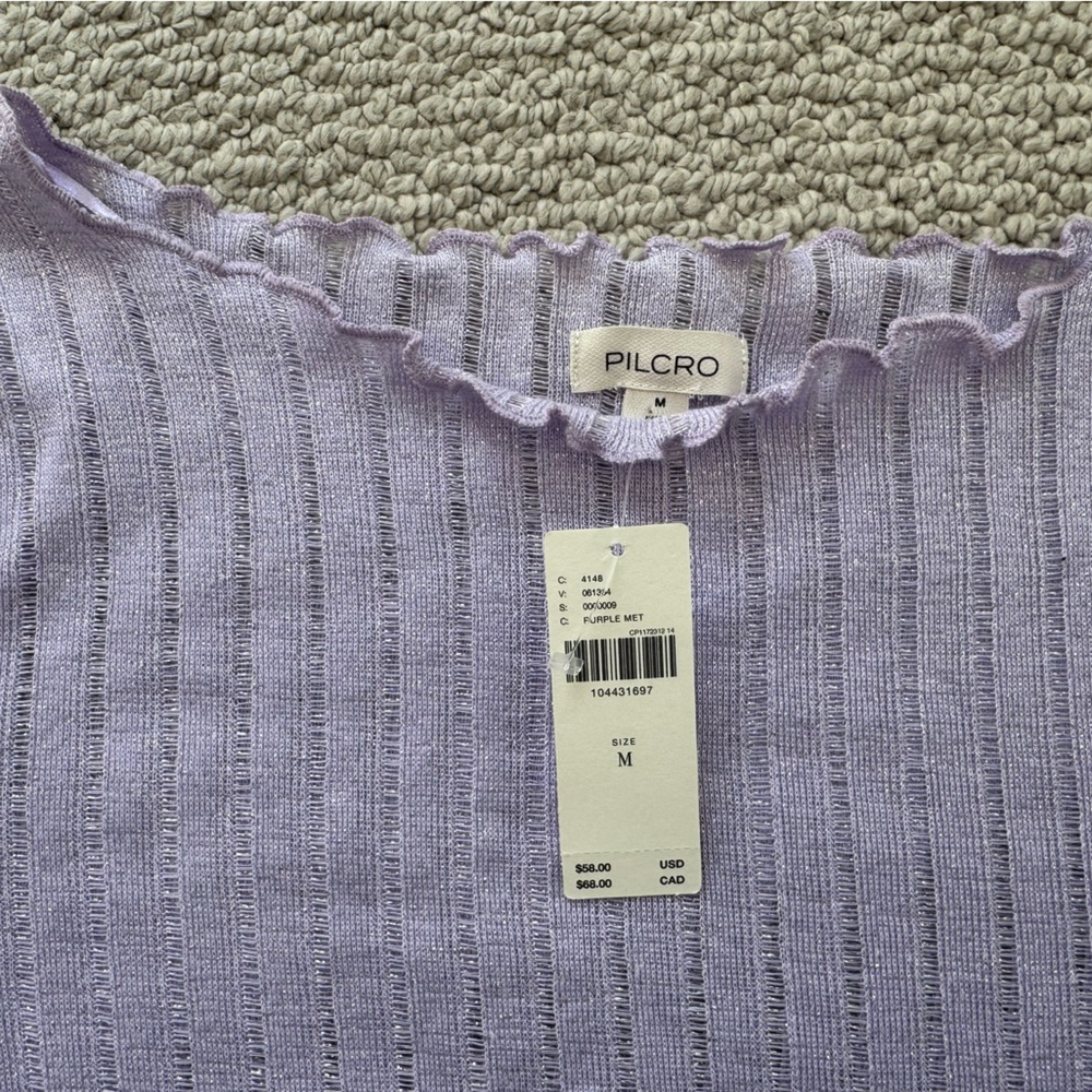 Pilcro Lavender Long Sleeve Top NWT